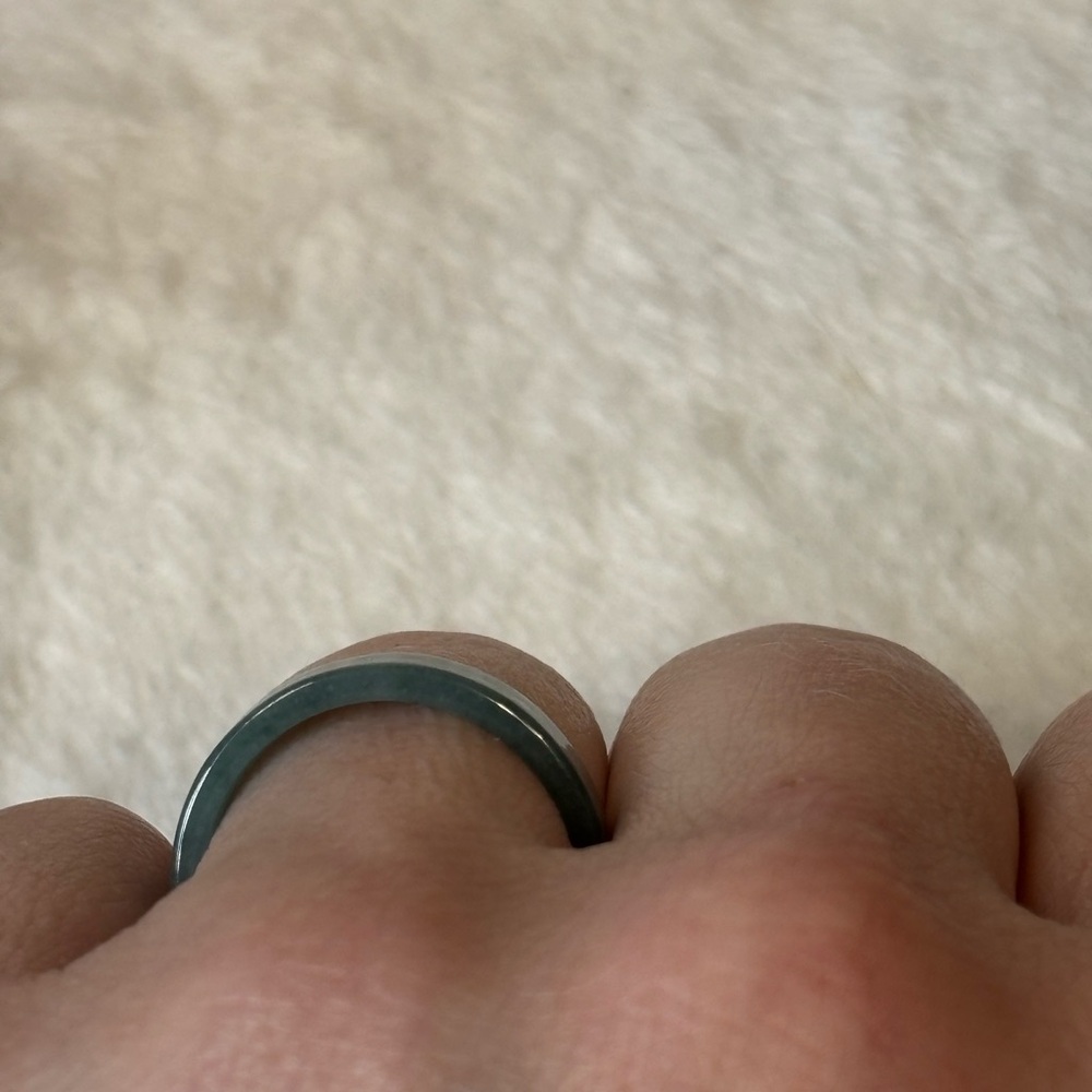 NWT Genuine Guatemalan Blue Water Jadeite Jade Band Ring - Picture 6 of 10